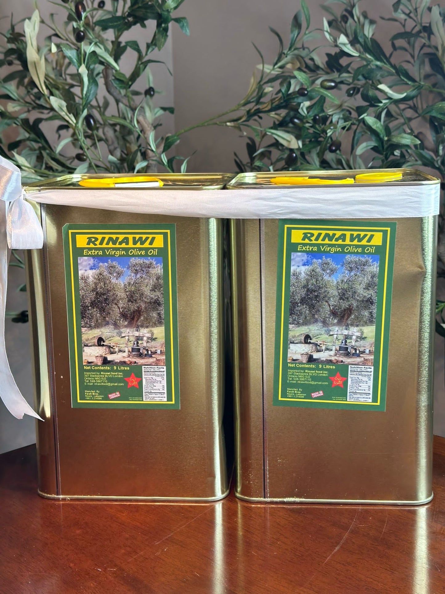 2 TIN Pack of 9L Rinawi Olive Oil