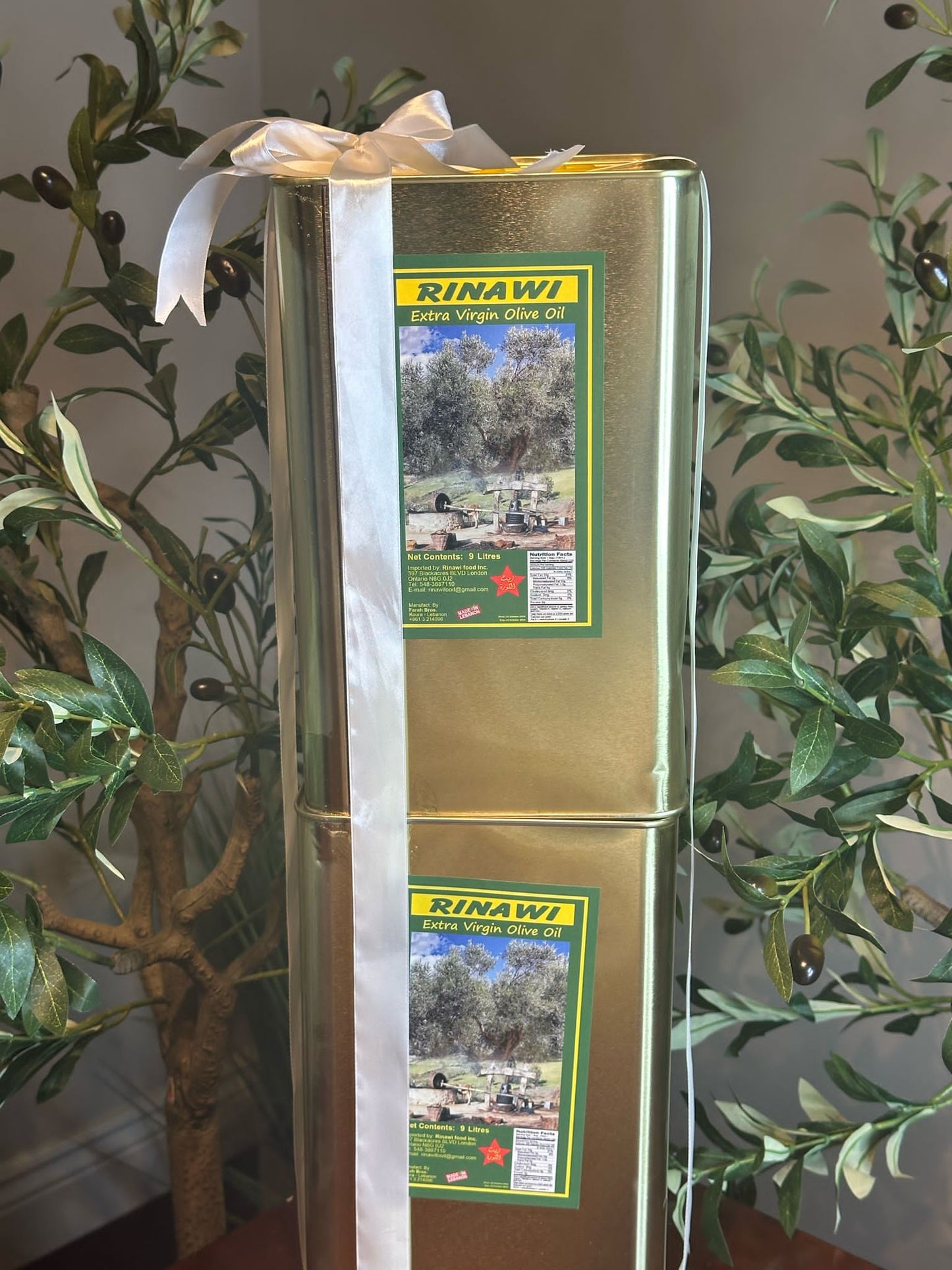2 TIN Pack of 9L Rinawi Olive Oil