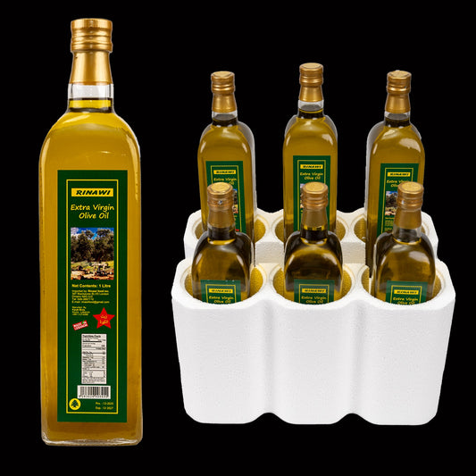 6 Bottle Pack of 1 Liter Rinawi Olive Oil - Free Shipping in Canada