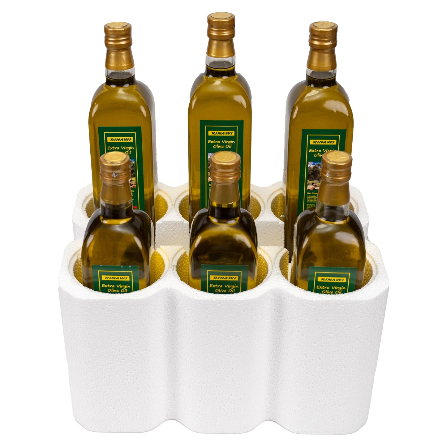 6 Bottle Pack of 1 Liter Rinawi Olive Oil - Free Shipping in Canada