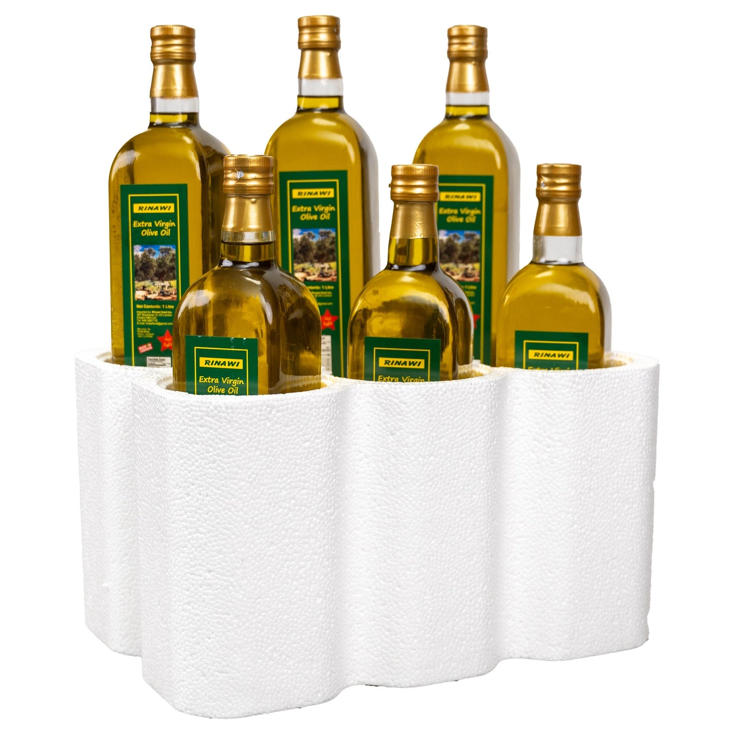 6 Bottle Pack of 1 Liter Rinawi Olive Oil - Free Shipping in Canada